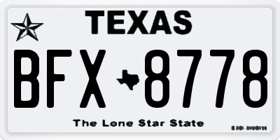 TX license plate BFX8778