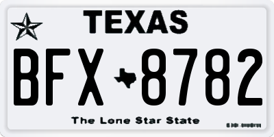 TX license plate BFX8782