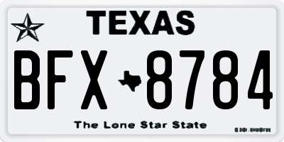 TX license plate BFX8784