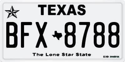 TX license plate BFX8788
