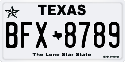 TX license plate BFX8789