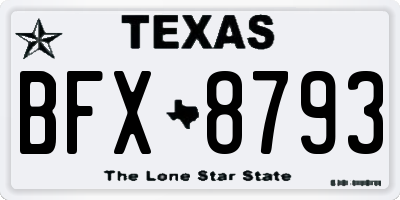 TX license plate BFX8793