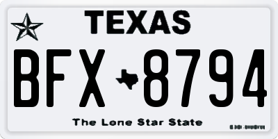 TX license plate BFX8794