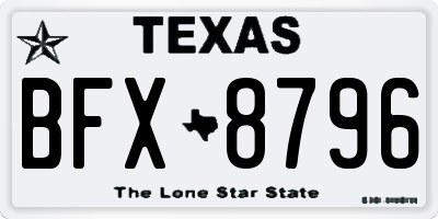 TX license plate BFX8796