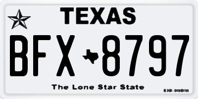 TX license plate BFX8797