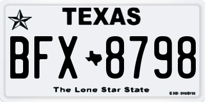 TX license plate BFX8798