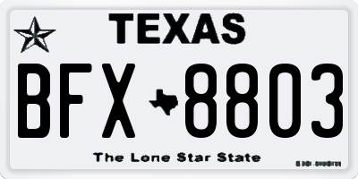 TX license plate BFX8803