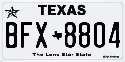 TX license plate BFX8804