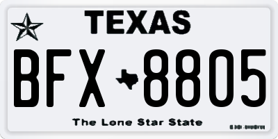 TX license plate BFX8805