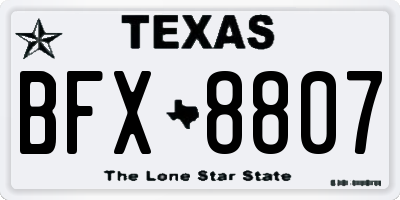 TX license plate BFX8807