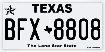 TX license plate BFX8808