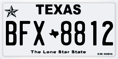 TX license plate BFX8812