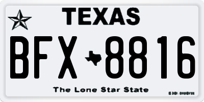 TX license plate BFX8816