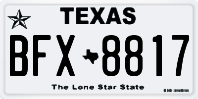 TX license plate BFX8817