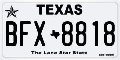 TX license plate BFX8818
