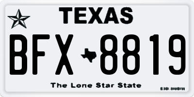 TX license plate BFX8819