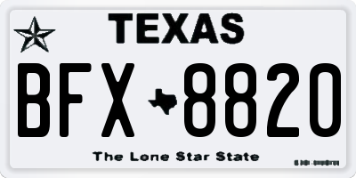 TX license plate BFX8820