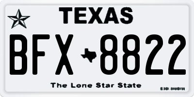 TX license plate BFX8822