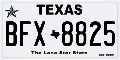 TX license plate BFX8825