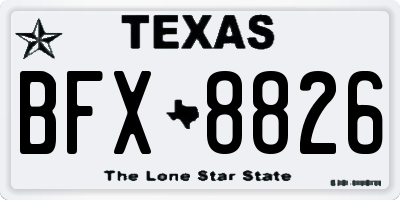 TX license plate BFX8826