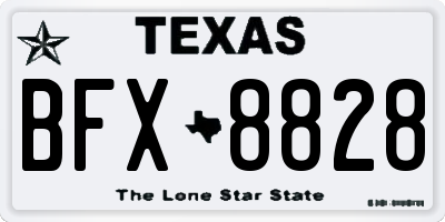 TX license plate BFX8828