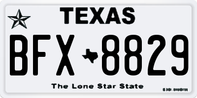 TX license plate BFX8829