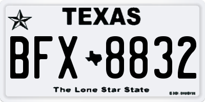TX license plate BFX8832