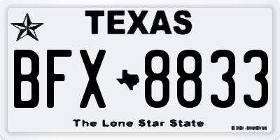 TX license plate BFX8833