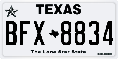 TX license plate BFX8834