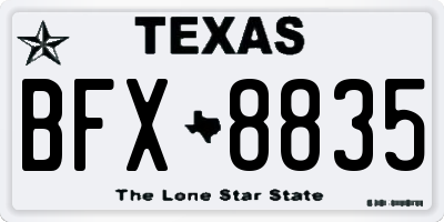 TX license plate BFX8835