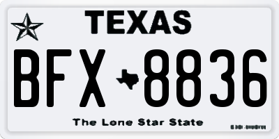 TX license plate BFX8836