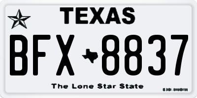 TX license plate BFX8837