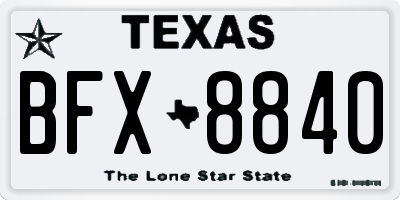 TX license plate BFX8840
