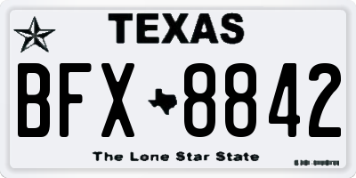 TX license plate BFX8842
