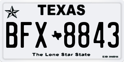 TX license plate BFX8843