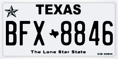 TX license plate BFX8846