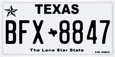 TX license plate BFX8847