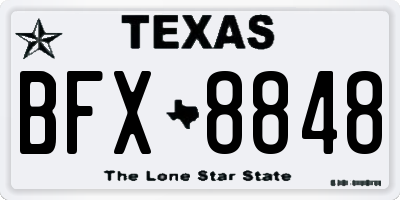 TX license plate BFX8848