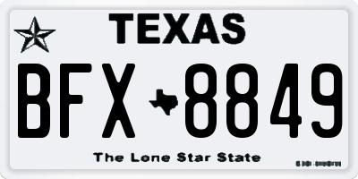 TX license plate BFX8849
