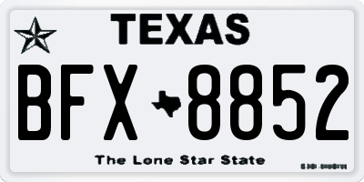 TX license plate BFX8852
