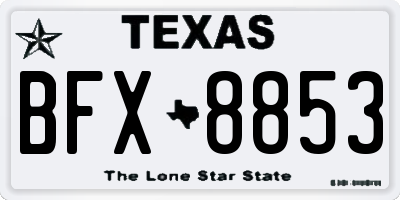 TX license plate BFX8853
