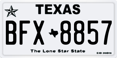TX license plate BFX8857