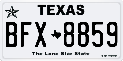 TX license plate BFX8859