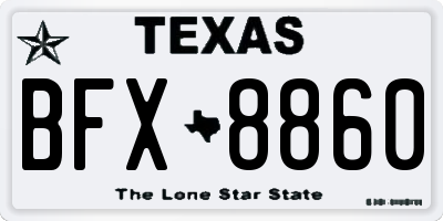 TX license plate BFX8860