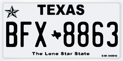 TX license plate BFX8863