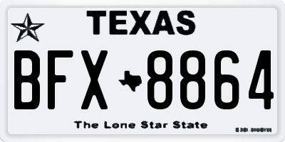 TX license plate BFX8864