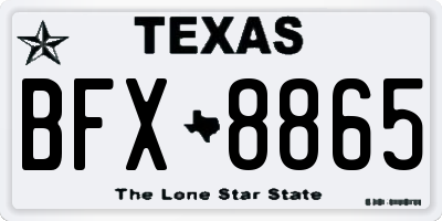 TX license plate BFX8865