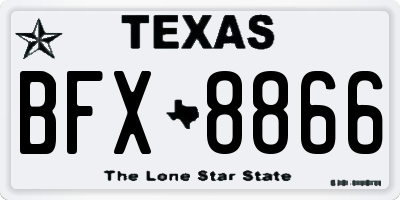 TX license plate BFX8866