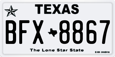 TX license plate BFX8867