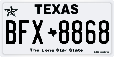 TX license plate BFX8868